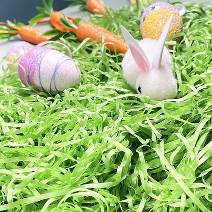 Asekonc 1/2 LB Easter Green Grass Green Raffia Grass Super Large Pack Recyclable Paper Shred for Easter Basket Filler Creative Eggs Decor Filler Gift Wrapping