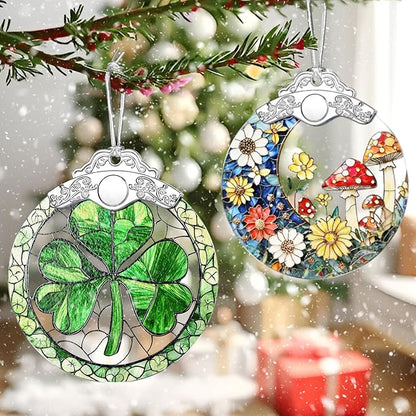Shamrock Ornament – Christmas Decoration & Christmas Ornament; Stained Glass Holiday Decoration (Holiday Present, Bauble Present, Gift Idea, Gift Exchange) | Heirloom Keepsakes