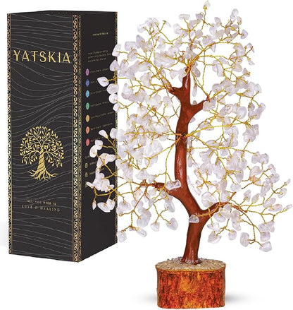 Clear Quartz Gemstone Tree - Crystal Tree of Life, Healing Crystals and Stones, Crystal Tree for Positive Energy, Good Luck Gifts