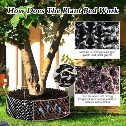 60 Gallon Air Pruning Container New Plastic Nursery Pot Fruit Vegetable Garden Grow beds (4 ft Diameter), Black
