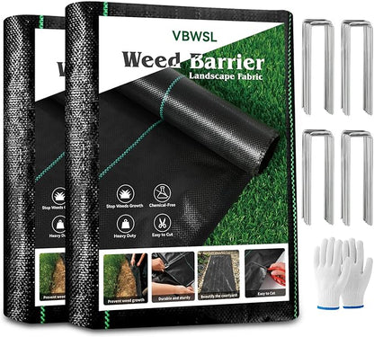 3 x 200FT Garden Landscape Fabric Weed Barrier Fabric Heavy Duty, Weed Blocker Fabric, Geotextile Fabric Under Gravel, Pathways, Driveway Fabric, Yard Landscaping Fabric Membrane(2 Pack 3x100FT)