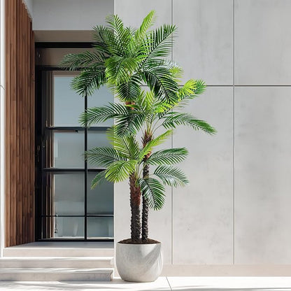 9.1FT Artificial Phoenix Palm Tree Artificial Plants Indoor Outdoor Large Faux Coconut Silk Palm Tree Tropical Fake Tree Faux Sago Palm Plant for Modern Farmhouse Yard Outside Patio Poolside