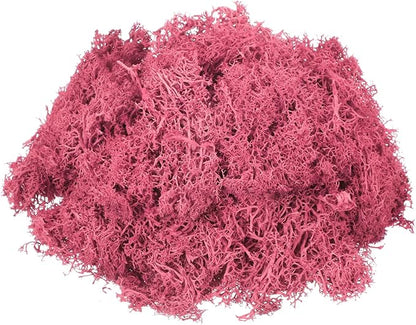 MECCANIXITY 3oz Preserved Reindeer Moss, Dark Pink Decorative Artificial Fake Moss for Potted Plants Indoor Crafts Lichen Centerpieces Decor
