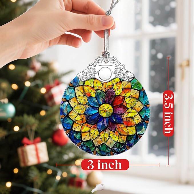 Rainbow Mandala Christmas Ornaments: Christmas Tree Ornaments, Holiday Decor, Stocking Stuffers, Gift Ideas, Xmas Gifts & Spiritual Gifts for Her