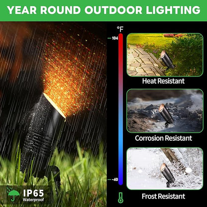 Smart Low Voltage Landscape Lights Multi Color - 12V LED Spotlights Outdoor Waterproof, Hardwired Spot Lights Million-Colored, App Operated Alexa Aluminum Black for Wall Wash Flag 10 Pack