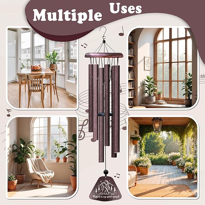 Kubbut Bigfoot Gifts, Big Foot Sasquatch Gifts 32" Wind Chimes, Sasquatch Lover Gift for Men/Women, Cool Bigfoot Yard Decor
