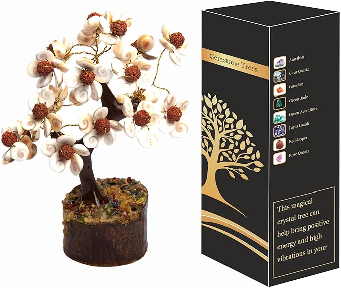 Wonder Care Crystal Tree for Home Decorations Crystals and Healing Stones Witchy Room Crystal Decor Tree Crystal Gifts Gem Tree Christmas Tree Stands for Real Tree-Gomti Rudraksha Tree