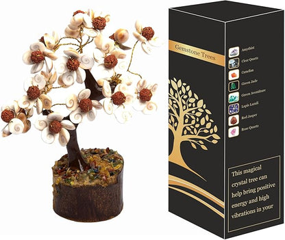 Wonder Care Crystal Tree for Home Decorations Crystals and Healing Stones Witchy Room Crystal Decor Tree Crystal Gifts Gem Tree Christmas Tree Stands for Real Tree-Gomti Rudraksha Tree
