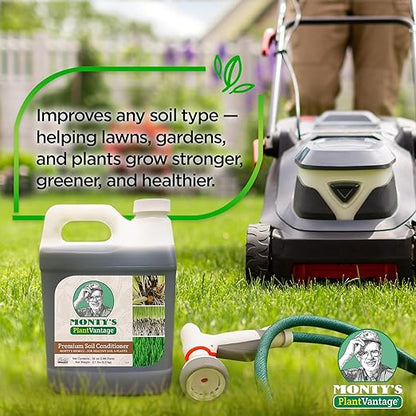 Monty’s Premium Liquid Soil Conditioner with Humic Acid, Organic Amendment for All Soil Types, Increases Moisture Retention & Nutrient Uptake, Enhances Health & Microbial Activity - 32oz