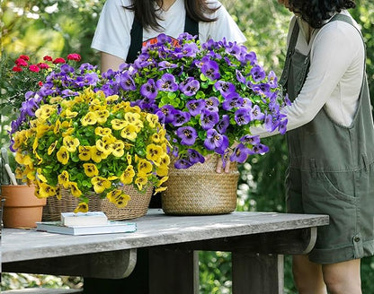 Artificial Flowers for Outdoors Fake Plants, 12pcs Fake Flowers Artificial Plants Outdoor UV Resistant,Silk Faux Flowers Shrubs Greenery Plants for Porch Garden Patio Window Box Decor