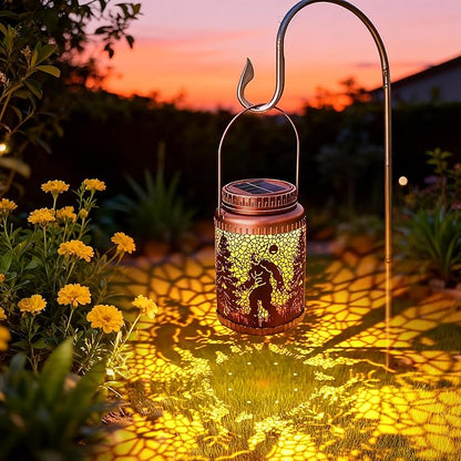 Cooo 6 Pack Solar Lanterns Outdoor Waterproof Bigfoot Sasquatch Christmas Trees Solar Pathway Lights Landscape Path Christmas Gifts for Women Mom Grandma Outdoor Table Lamp Garden Yard Decor-Rose Gold