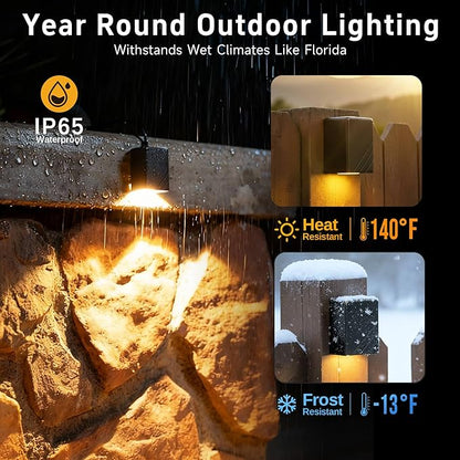 Gardenreet Solid Brass Step Lights - Low Voltage LED Deck Light Landscape, Outdoor Waterproof Hardwired Wall Sconces for Fence Yard Railing Warm White 2700K 3W 216LM 8 Pack