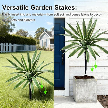 Artificial Agave Plant Fake Agave Planters for Indoor Outdoor Faux Agave Plants Real Touch Realistic Greenery for Home Living Room Office Bathroom Garden Front Porch Patio Decor (19inch-2 Pcs White)