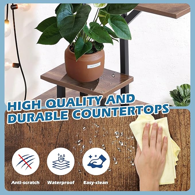 60" Plant Stand Shelf Indoor with Grow Light, 7 Tiered Corner Metal Curve Shaped Plant Rack for Indoor Plants Multiple, Tall Flower Display Stand Holder for Living Room Patio Balcony 2PCS