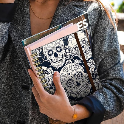 Cute Spiral Journal Notebook,Binding with Premium Paper for Girl Women,Cool Funny 120 Pages,100gsm A5 College Ruled NotebookJournal,Perfect for Gifts Nurse Teacher Women(Cute Skull)