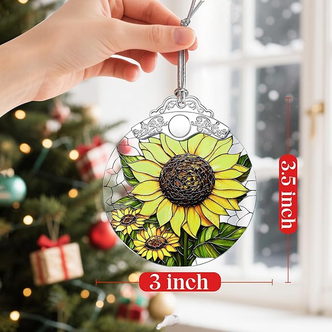 Sunflower Christmas Ornaments: Christmas Tree Ornaments, Holiday Decor for Flower Lover, Stocking Stuffers, Gift Ideas, Xmas Gifts & Gifts for Sunflower Plant Lover
