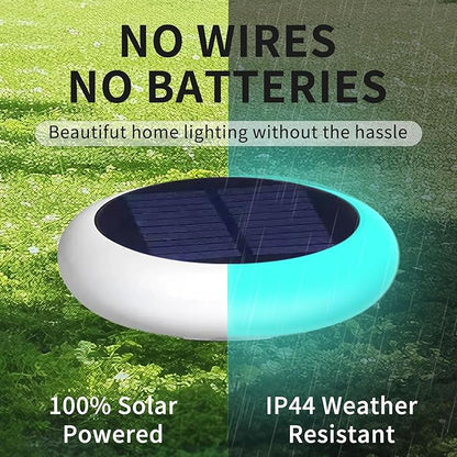 Solar Garden Pathway Lights Color Changing LED Disc Stakes 6 Pack Outdoor Landscape Lighting for Yard Park Walkway Outdoor Solar Lights Solar Driveway Lights