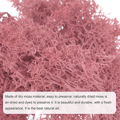 MECCANIXITY 3.5 OZ Moss Fake Craft Moss Artificial Moss Natural Preserved Moss for Craft Arts Floral DIY Project Wall Wedding Garden Patio Table Terrariums Decoration(Sweet Pink)