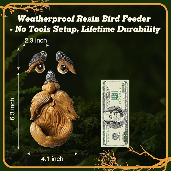 Playful Tree Faces Decor Outdoor, Whimsical Tree Decorations Outdoor for Gardens & Yards, Adding Personality to Nature for Your Lawn & Garden Ornaments (Small)