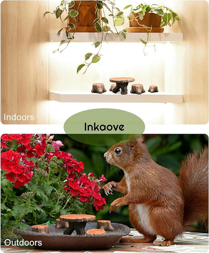 Miniature Resin Table Chairs Figurines, Fairy Garden Accessories Outdoor Stumps Ornaments Kit, Micro Landscape Garden Ornament for Outdoor Indoor Landscape Decor