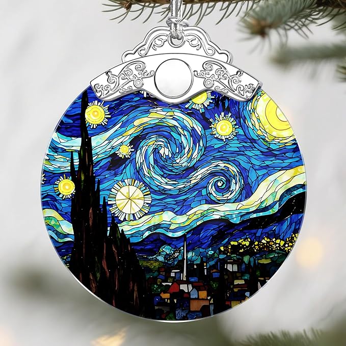 Van Gogh Starry Night Christmas Ornaments: Christmas Tree Ornaments, Holiday Decor Gift, Stocking Stuffers, Gift Ideas, Xmas Gifts & Gifts for Art Lover