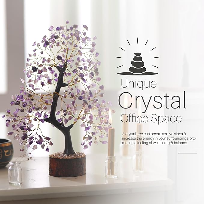 Amethyst Crystal Tree, Gemstones and Crystals, Amethyst Stone Desk Decor, Healing Crystal, Gem Tree Purple Decor, Unique Gifts for Women, Meditation Decor, Spiritual Gifts for Women