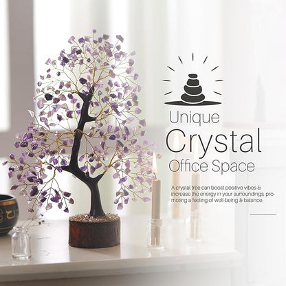 Amethyst Crystal Tree, Gemstones and Crystals, Amethyst Stone Desk Decor, Healing Crystal, Gem Tree Purple Decor, Unique Gifts for Women, Meditation Decor, Spiritual Gifts for Women