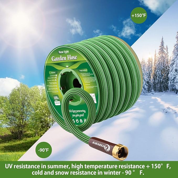 persevere Garden Hose Lightweight Water Hose Kink Free Watering Hose Soft Farm Hose for Watering Lawn, Yard, Garden, Car Washing and Home Cleaning 25, 50, 75 and 100 ft (75FT)