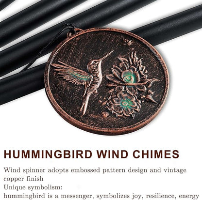 Wind Chimes for Outside, Vintage Hummingbird Deep Tone Wind Chime Outdoor Clearance, Patio Porch Balcony Decoration, Garden Hanging Decor Gifts for Women Mom Grandma (34" Hummingbird)