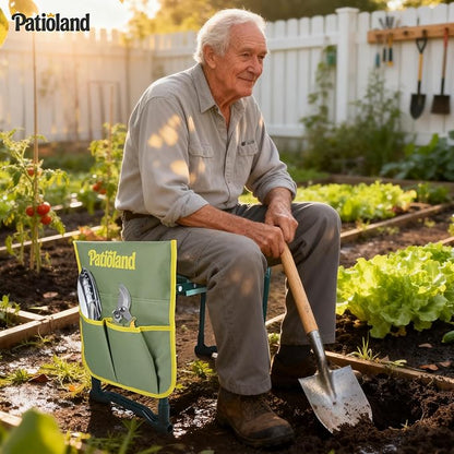 Garden Kneeler and Seat with 1 Tool Bag, 10.2" Widen Heavy Duty Thicken Soft Kneeling Pad, 2-in-1 Folding Garden Stool, Outdoor Yard Work Seat, Ideal Gardening Gifts for Mom, Women, Grandma