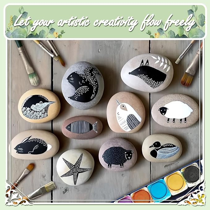 11LB Stone Pebbles River Rocks, 100% Natural Hand-Picked Premium Decorative Pebbles, Ideal for Garden Landscaping, Home Decor, Aquariums, Painting, Crafting and Gifts, Onyx Black