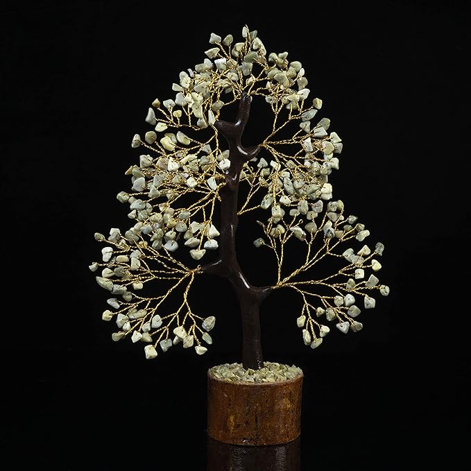 Crocon Serpentine Gemstone Tree, Crystal Tree of Life - Chakra Tree - Feng Shui Tree Decor - Money Tree Bonsai - Healing Crystal - Stone Tree - Home Decor - Spiritual Gift - Gem Tree