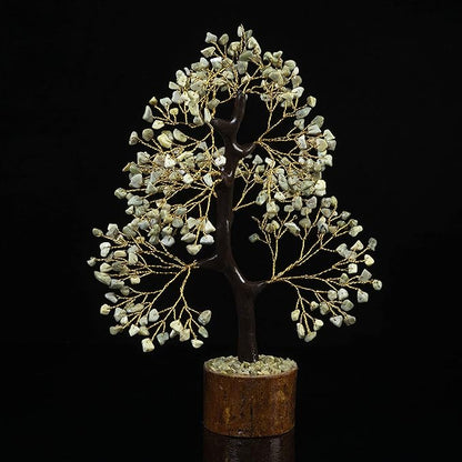 Crocon Serpentine Gemstone Tree, Crystal Tree of Life - Chakra Tree - Feng Shui Tree Decor - Money Tree Bonsai - Healing Crystal - Stone Tree - Home Decor - Spiritual Gift - Gem Tree