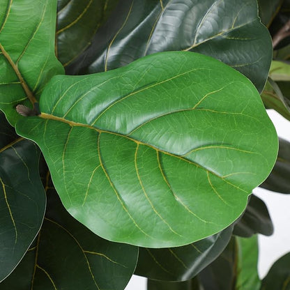 Artificial Fiddle Leaf Tree, 7ft Faux Plant Fake Ficus Lyrata Trees with White Planter, Artificial Fig Trees Floor Plants for House Office Living Room Indoor Home Decor, Housewarming Gift