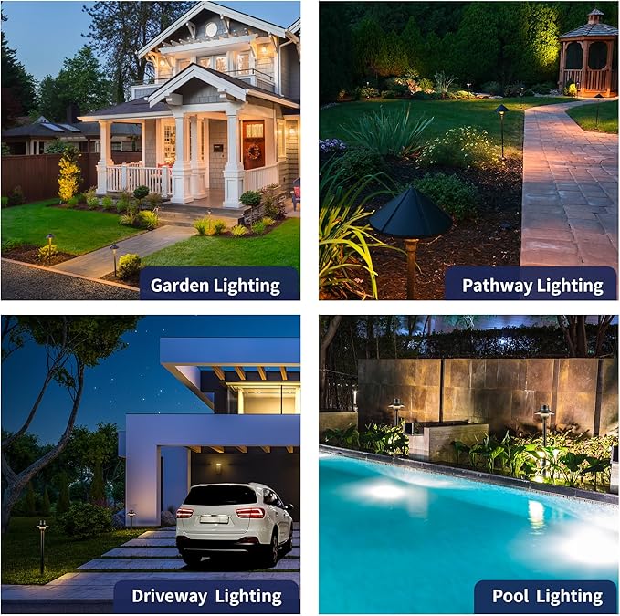 Gardenreet Low Voltage Pathway Lights 12V, LED Landscape Path Lights Outdoor Waterproof, Electric Walkway Lights, Mini Shade Bronze ETL Garden Decorations Without G4 Bulb 12 Pack