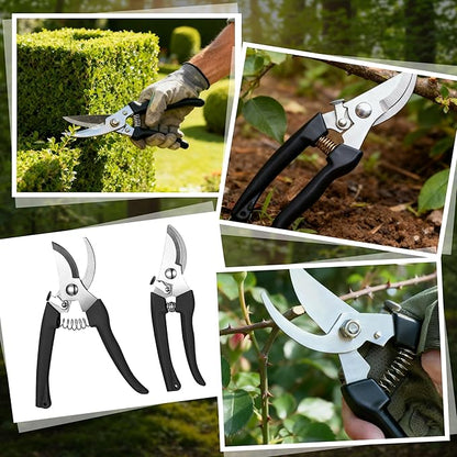 Chumia 30 Garden Flower Shears Pruning Scissors Heavy Duty Plant Scissors Trimming Garden Clippers Hand Tree Pruner for Yard Gardening Plants Hedge Flower Tree Cutting Secateurs (Black)