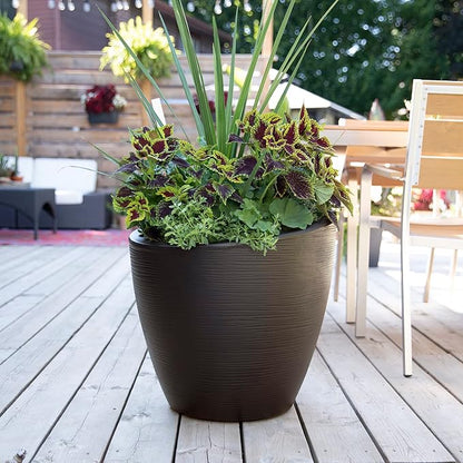 Mayne 8879-ES Modesto 20in Round Patio Planter, Espresso