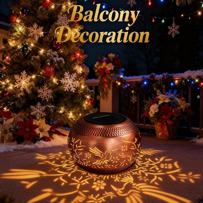 Solar Lanterns Outdoor Waterproof Hummingbird Garden Decor Birthday Gifts for Women, Mothers Day Gifts for Mom, Solar Table Lantern Decorations for Yard Patio Porch Deck Backyard Outside 2 Pack