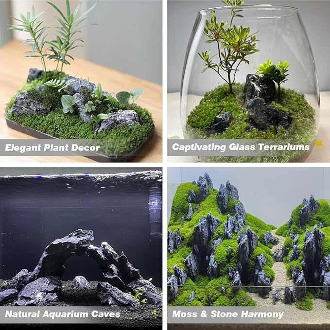 Unocho Seiryu Rock Aquarium Stones 11lb Natural Dragon Stone for Aquascaping Fish Tank Aquarium Landscaping Model Tank Decoration Miniature Fairy Garden(3-8 Inches)