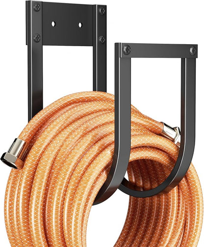 Garden Hose Holder Wall Mount - Metal Water Hose Hanger for Outside, Durable Hook for Garden, Garage, or Yard Storage