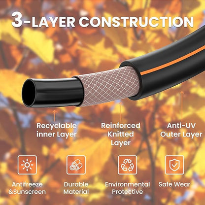 Giraffe Tools Garden Leader Hose 5ft x 5/8", Short Water Hose Heavy Duty, Flexible, Lightweight Hybrid Hose with Swivel Handle, Double Female Fittings, Burst 600 PSI