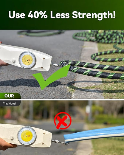 RAINPOINT Metal Garden Hoses for Yard 100 ft - No-kink 304 Water Hose 100ft with 10 mode Nozzle - Brass Connection, Swivel Handle, Flexible Hose,Lightweight, Puncture