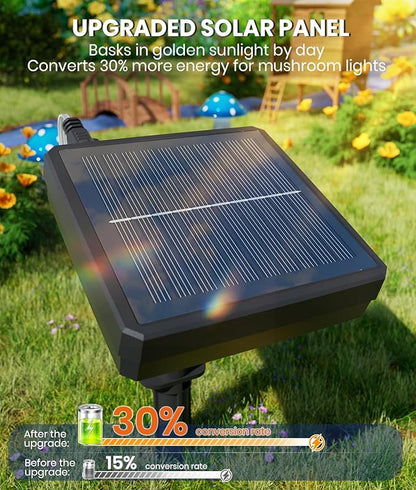 Upgraded Solar Mushroom Lights Outdoor, 9 Pack Garden Stake Light with 8 Lighting Modes, IP65 Waterproof Solar Pathway Fairy Decor for Yard/Flower Bed/Patio/Landscape/Backyard, Christmas Gift, 30 FT