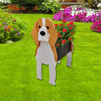 Beagle Dog Planter Plant Pots,Cute Large Dog Flower Planter,Gifts for Pet Lovers,Unique Animal Plant Pots,Office,Indoor Outdoor Garden Decor(9.84 * 8.97 * 17in)