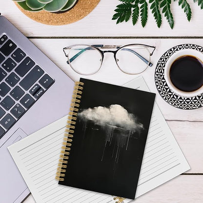 XPH Gothic Cloud Spiral Notebook, Dark Academia Journaling Notebooks for Women, Goth Moody Aesthetic Hardcover Journals for Writing 160 Pages 5.5 x 8.3 Inch, Gothic Office Supplies