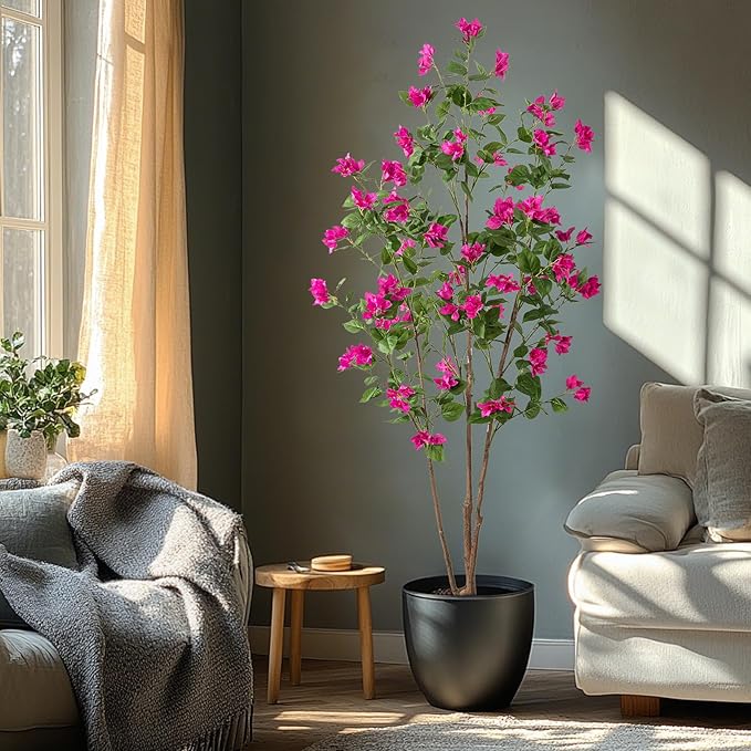 Fake Tree Bougainvillea Artificial Tall Fake Plant 6 Feet Faux Trees Indoor Faux Bougainvillea Artificial Trees Tall Artificial Plants Indoor Applies to Indoor Home Decor Office Hotel Decor
