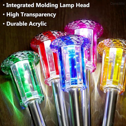 DenicMic Solar Lights Outdoor 10 Pack Waterproof Colorful LED Yard Garden Patio Backyard Pathway Walkway Landscape Lawn Outside Decorations