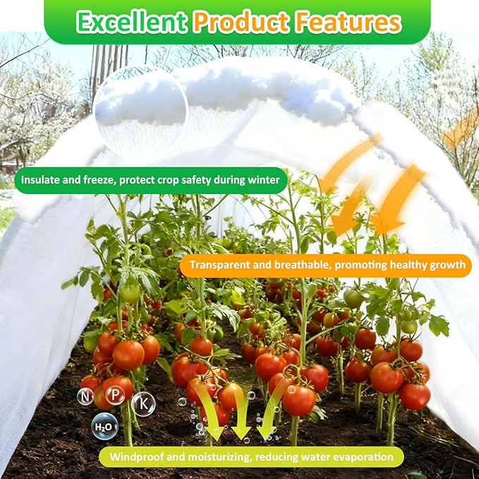 White Plant Covers Freeze Protection, 10 x 30 ft - 1.5 oz/yd² Frost Cloths for Outdoor Plants, Tree Covers Freeze Protection, Winter Garden Blanket, Sun Cover for Plants for Greenhouse, Vegetables