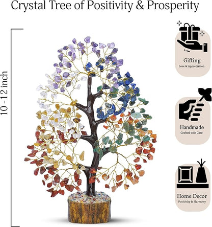 YATSKIA 7 Chakra Tree of Life - Crystal and Stones - Spiritual Decor - Chakra Crystal Tree for Positive Energy - Meditation Gift for Women