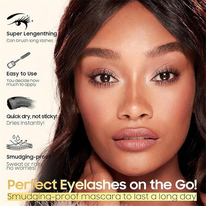 New Liquid Mascara Black, Lash Extensions and Waterproof Mascara Volumizing & Lengthening, Curling Eyelashes and Fast Dry, Exquisitely Full, Create Charming Eye Makeup